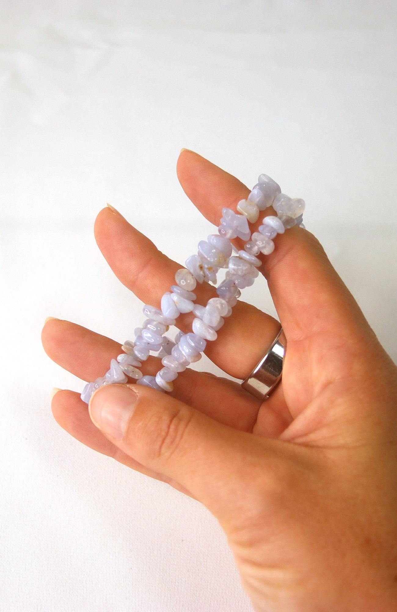 Blue Lace Agate Chip Bracelet